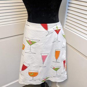 Women's Summer Cocktail Print Skirt - Size 14
